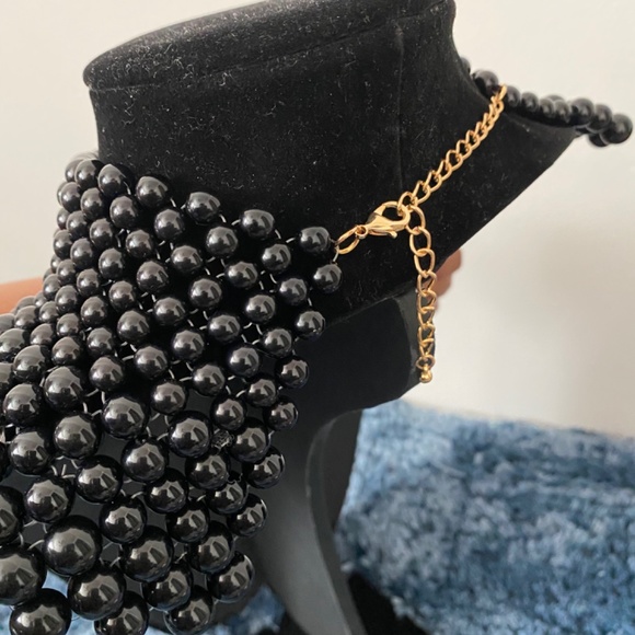 🌺Black Collar Necklace/Earring Set - Picture 4 of 5